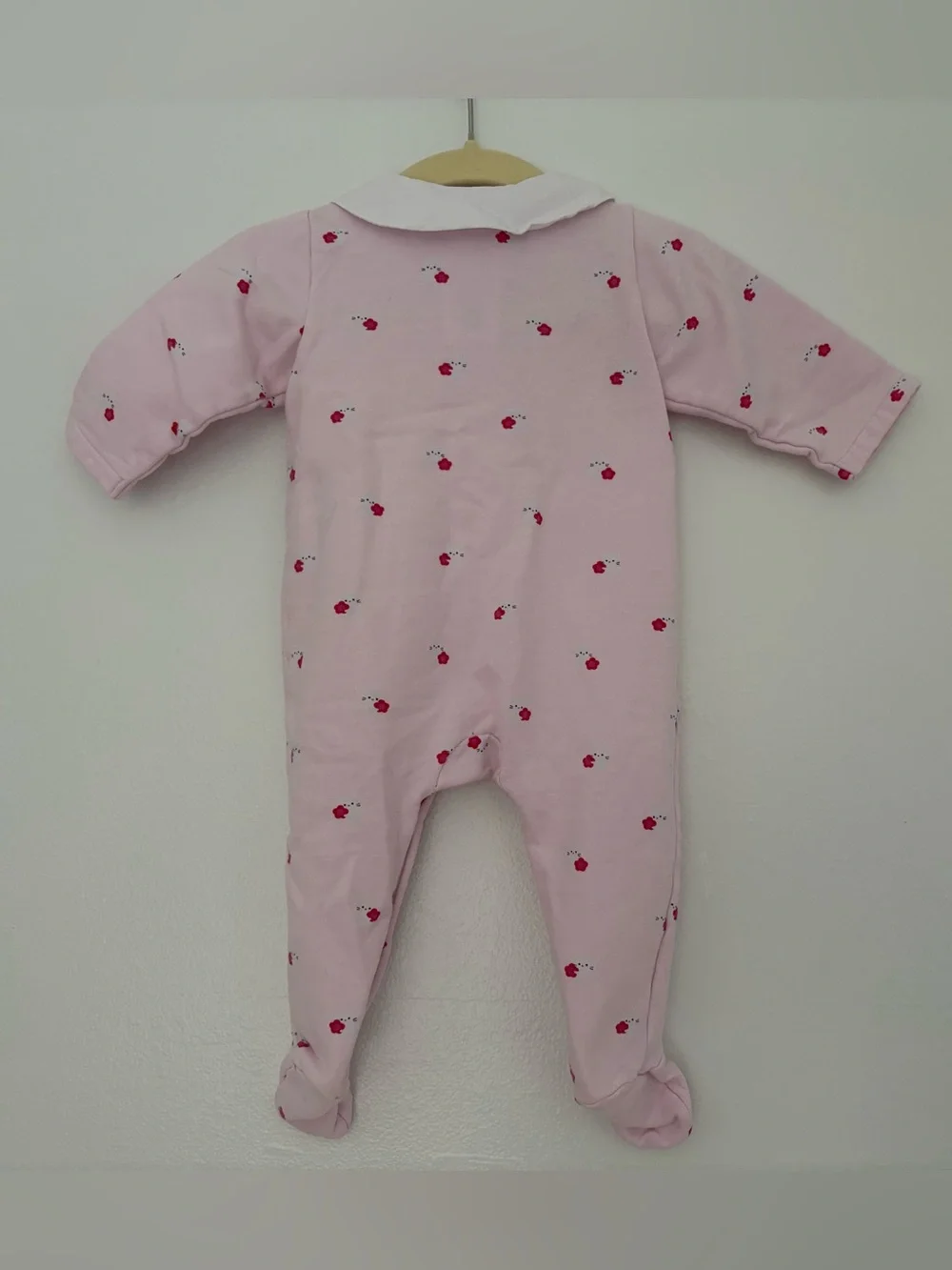 Jacadi Pink Footed One-Piece with White Peter Pan Collar